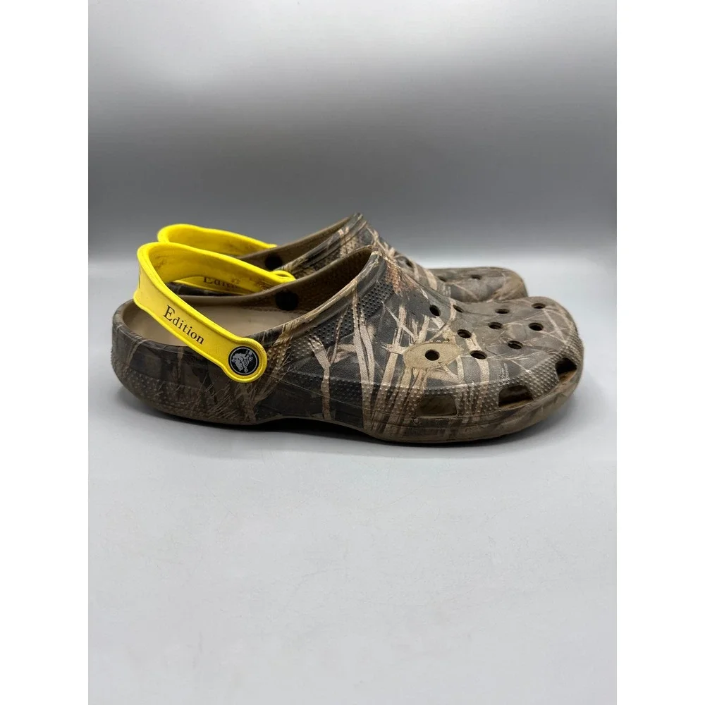 Crocs Duck Commander Limited Edition Camo Clogs Mens 10 Brown Yellow Advantage